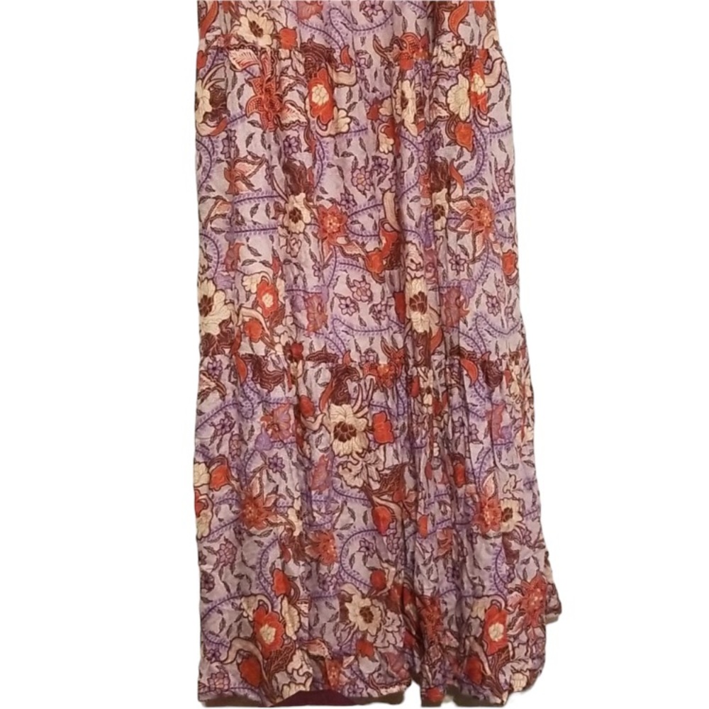Like New Knox Rose Pink & Red ruffle boho flutter sleeve maxi … - Picture 5 of 5